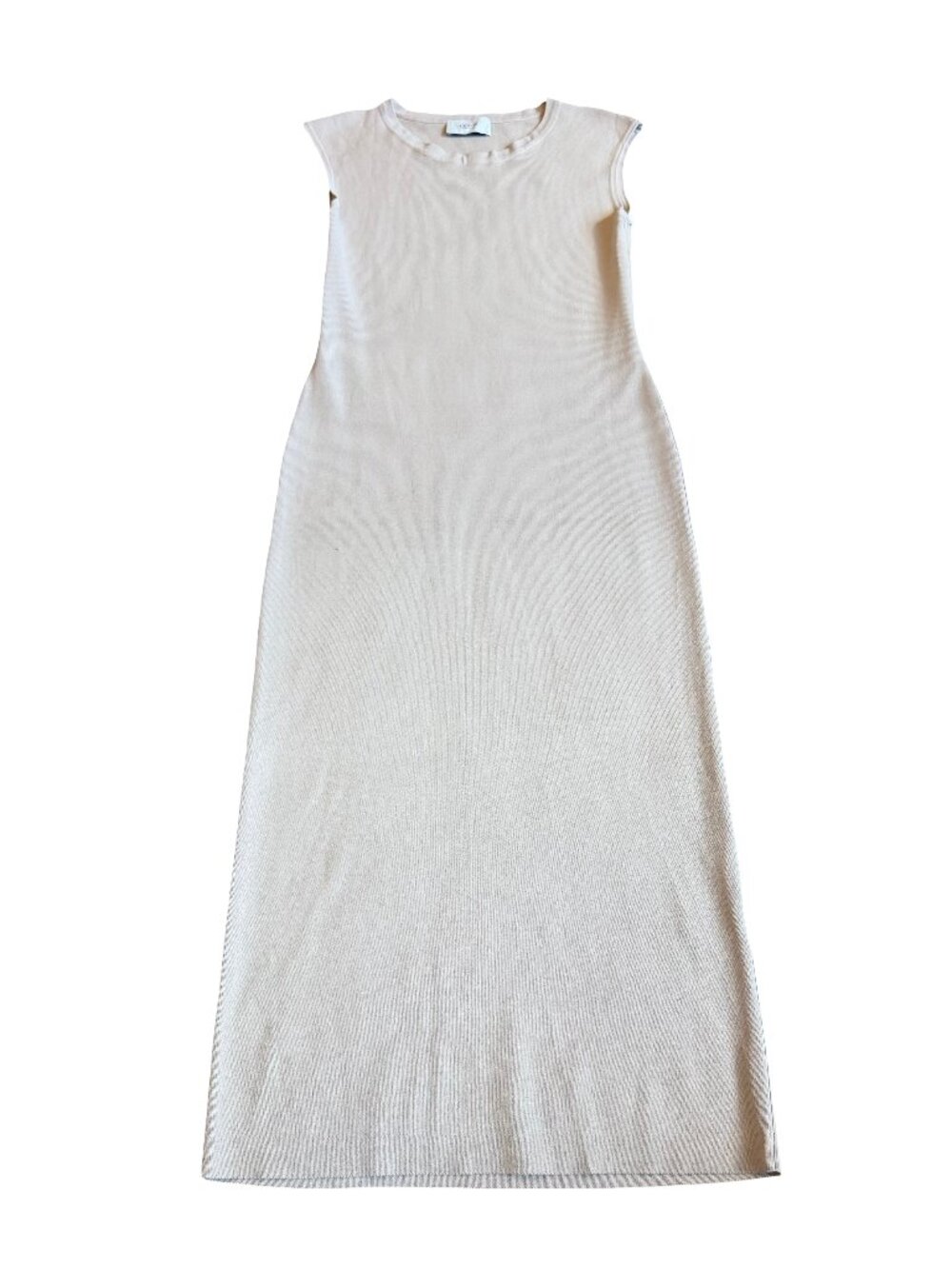Legoe Heritage Cream Ribbed Knit Midi Dress Nursing Breast Feeding Large Women's